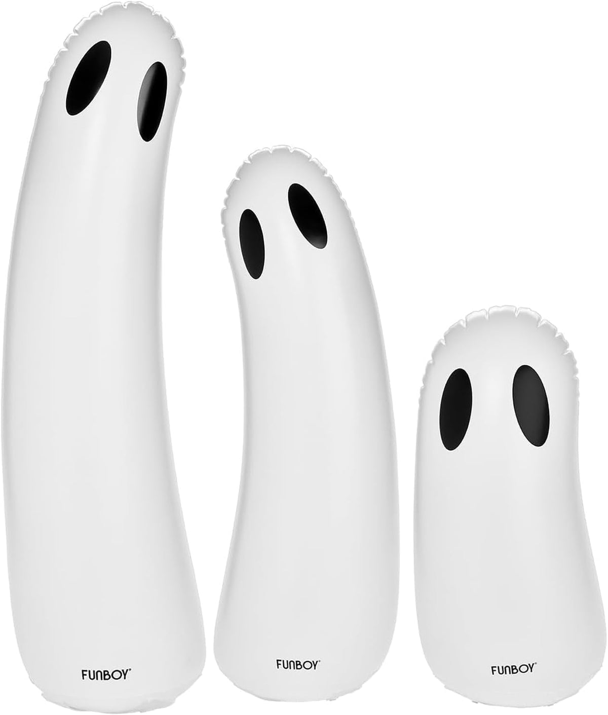 FUNBOY Standing Inflatable Light-Up Outdoor Ghost Halloween Décor, 3-Pack / Freestanding, Indoor/Outdoor, For