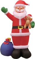 BZB GOODS 12 FT Tall Giant Christmas Inflatable Santa Claus / Gift Bag & Bear, Outdoor/Indoor Yard Blow-Up,