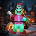 EEkiiqi 12FT Giant Christmas Inflatable Green Santa Monster Blow-up Yard Decor with LED Lights for Christmas