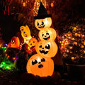 Tangkula 7 Ft Halloween Inflatable Stacked Pumpkins with Build-in LED Lights & Blower, Blow Up Jack-o-Lantern