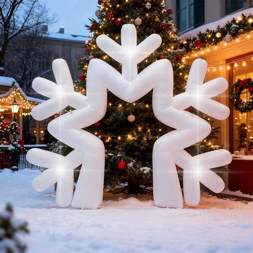 10Ft Inflatable Snowflake Arches Decoration, Giant Christmas Event Decors,with Blower Built in 5LED Lights,
