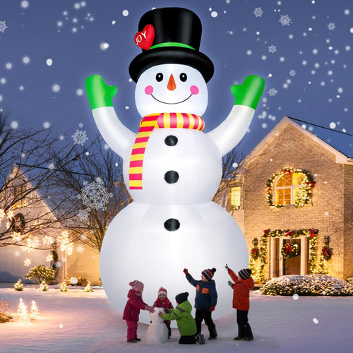 10 FT Christmas Inflatables Snowman Outdoor Yard Decorations, Giant Blow Up Snowman, Built-in Bright LED Lights, Huge Xmas...