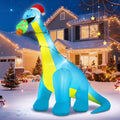 Boveco 10FT Giant Dinosaur Christmas Inflatables Outdoor Decorations Blow up Yard Lawn Holiday Party Decor