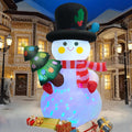 SRKLH 8 FT Christmas Inflatables Snowman Yard Decoration, Blow Up Snowman with Christmas Tree Outdoor