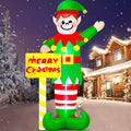 Danxilu 14 FT Giant Christmas Inflatables Elf Outdoor Decorations with LED / Huge Blow Up Elf with street