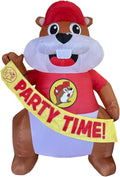 Buc-ee's Inflatable Beaver - Self Inflates - Lights up - Stakes Included (Party Time Beaver)