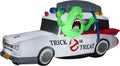 7' Gemmy Airblown Ghostbuster's Ecto-1 Mobile w/Slimer Yard Decoration 552108, Green, White, Red, Blue,