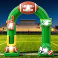 Hollowfly 8 ft Lighted Inflatable Football Arch, Game Day Yard Decorations / Brow up Football, Helmet and