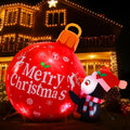 Vinsot 6.6 ft Giant Christmas Inflatable Penguin and Ball Outdoor Decoration LED Lighted Blow up Christmas
