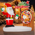 6FT Christmas Inflatable Santa Decorations with Spinning Reindeer Target Disc, 360° Rotating Holiday Yard