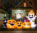 LOYO Halloween Inflatables Outdoor - 8.8 FT Halloween Blow Ups with Treat Bag & Four Character - Pumpkin,