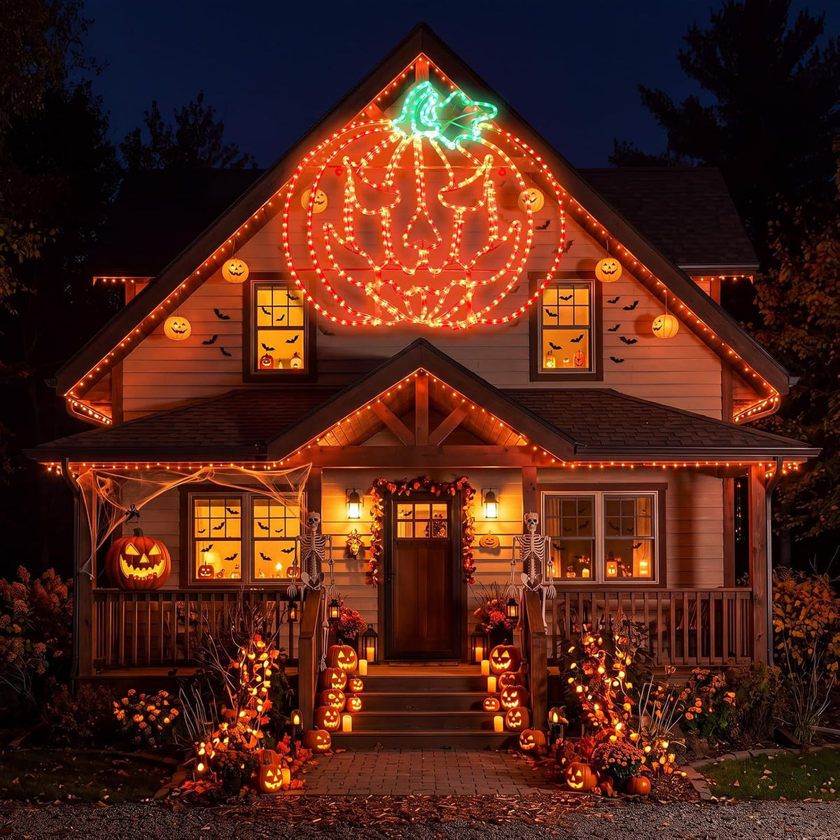 Rossesay 30" Outdoor Halloween Pumpkin Light Large LED Jack O'Lantern Decor / Extra Size Light up Pumpkin,